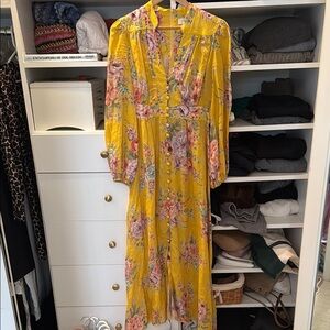 Zimmermann Yellow Floral Long Sleeve Dress